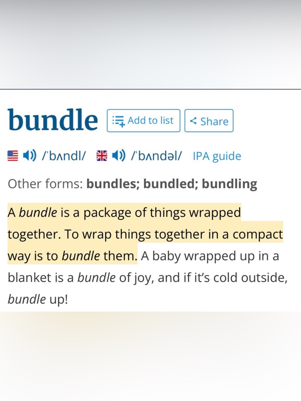 A BUNDLE IS 2 or More Items.